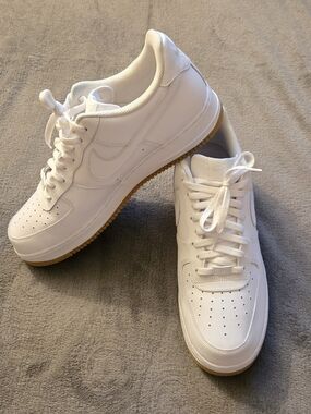🤍🤎Nike Air Force 1'07 Low White On White Sneakers with Gum Outsole🤍🤎 Size 13